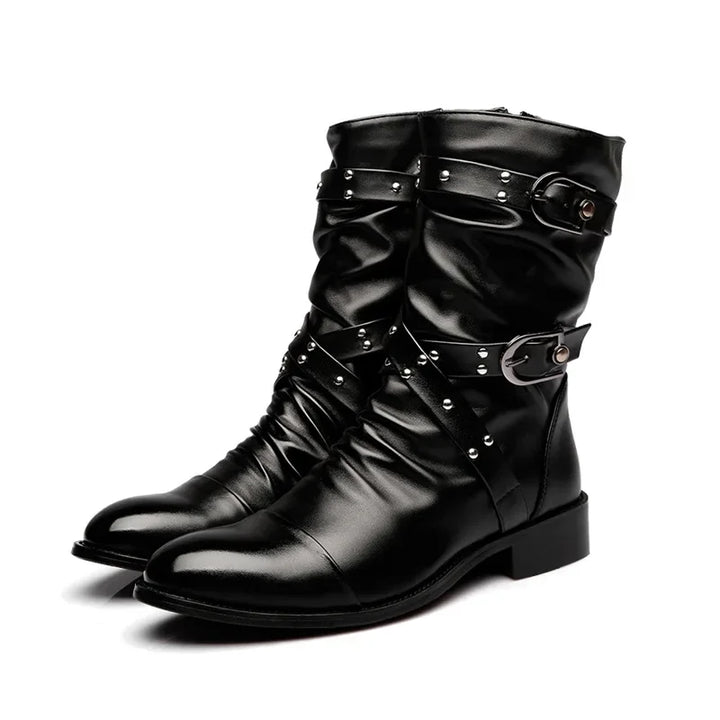 Retro Steampunk Biker Boots