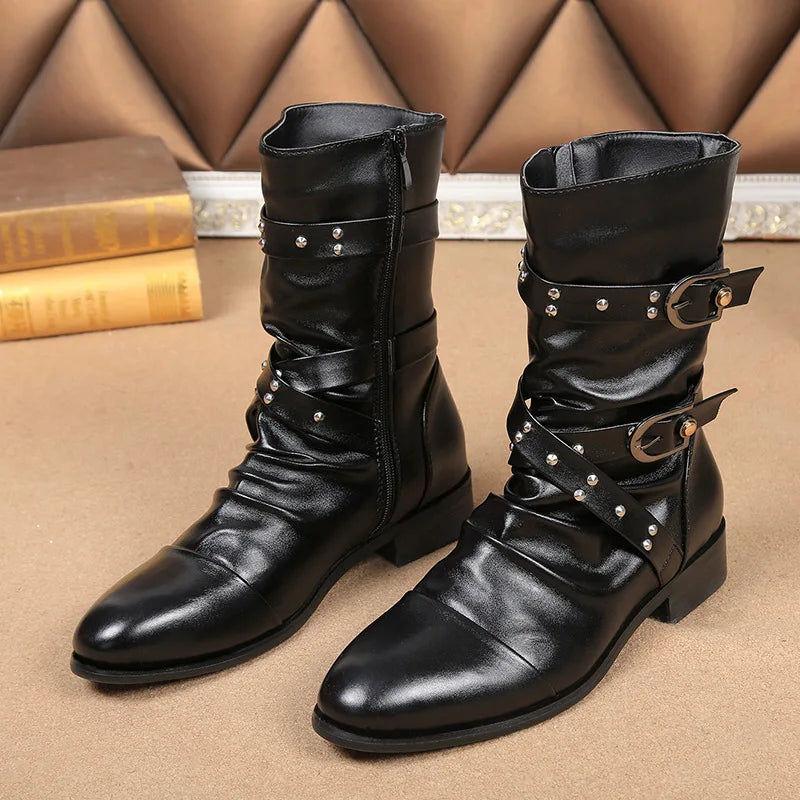 Retro Steampunk Biker Boots chic