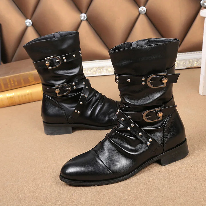 Retro Steampunk Biker Boots fashion