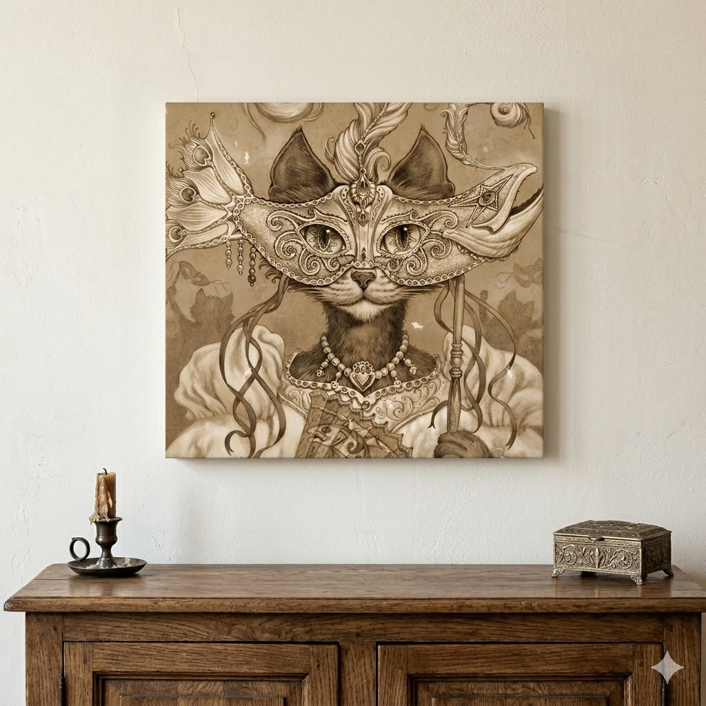 Retro Steampunk Cat Wall Art fashion