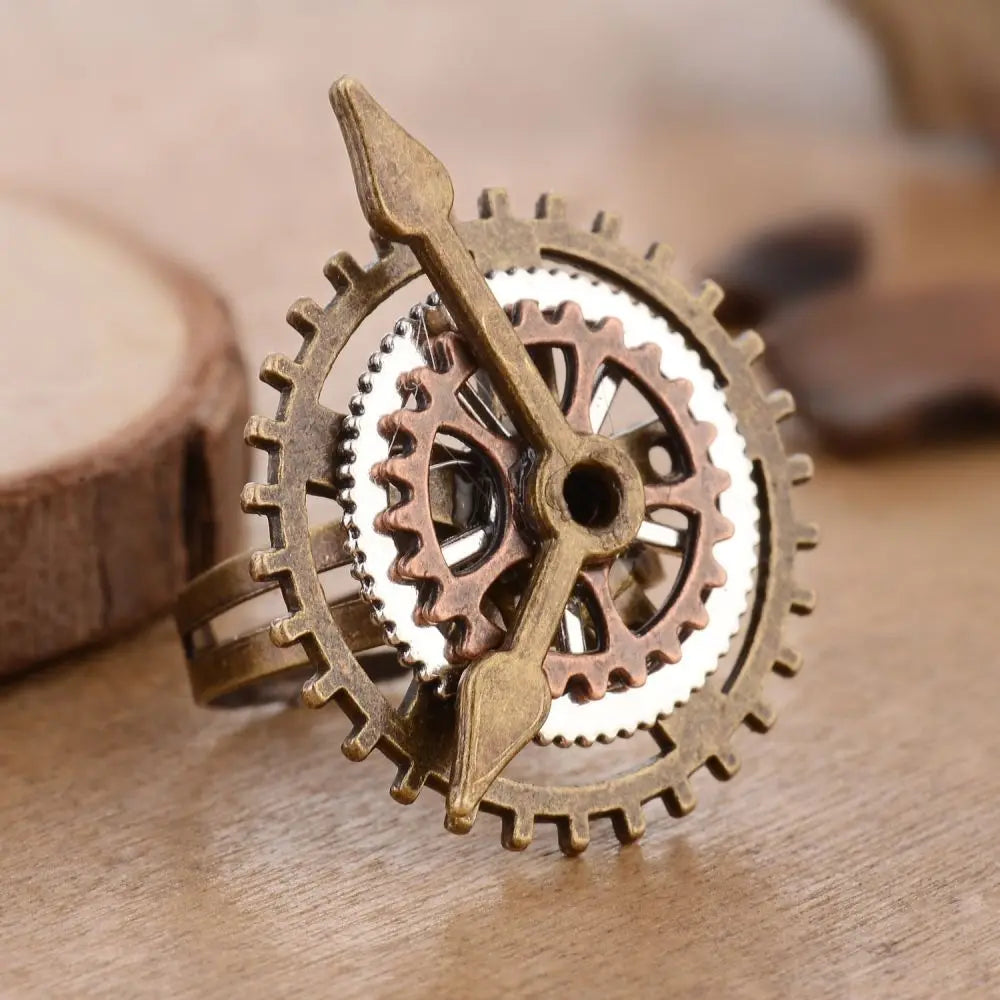 Retro Steampunk Clock Ring