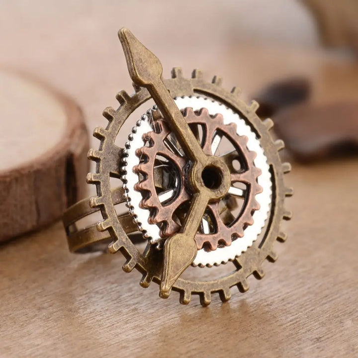 Retro Steampunk Clock Ring