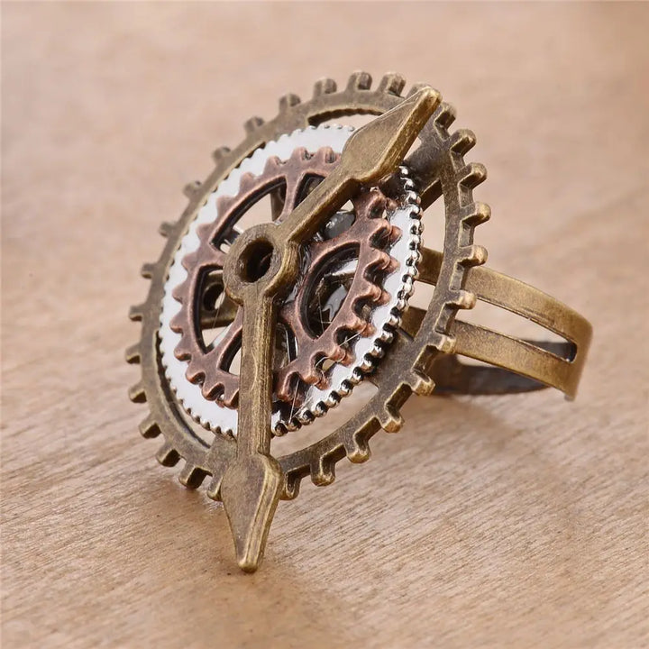 Retro Steampunk Clock Ring vintage