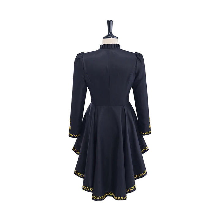 Retro Steampunk Cosplay Dress Costume Back Blue