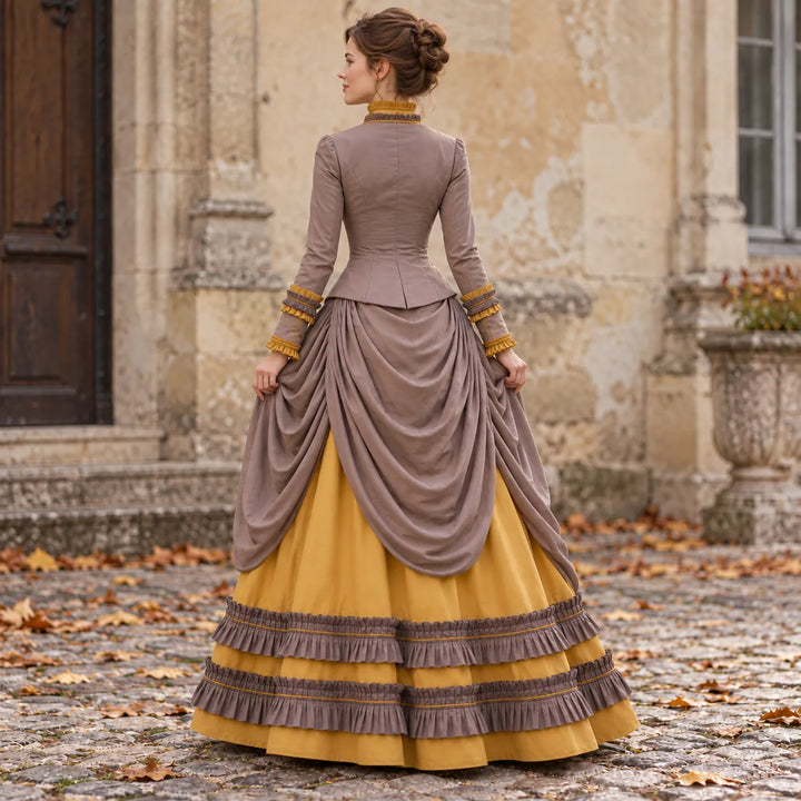 Retro Steampunk Costume Dress Stylish Back
