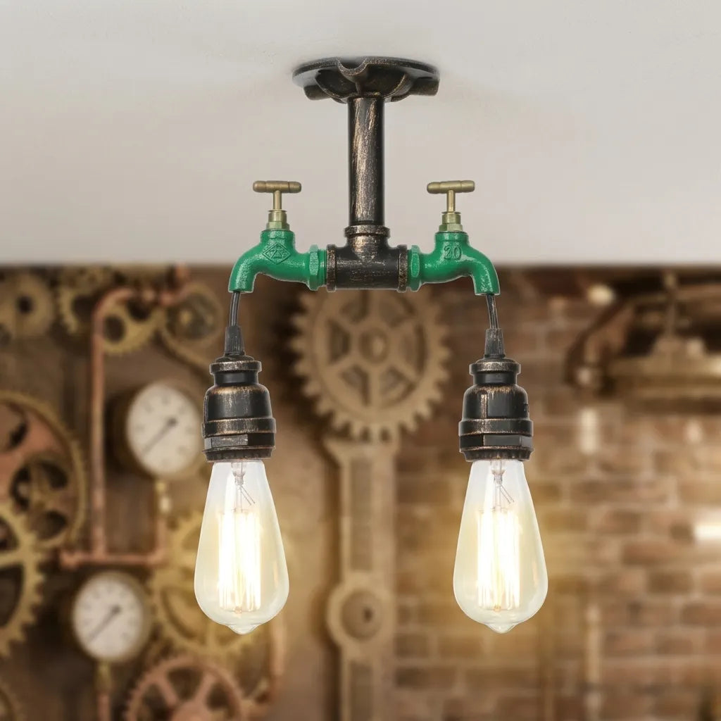 Retro Steampunk Double-Faucet Lamp