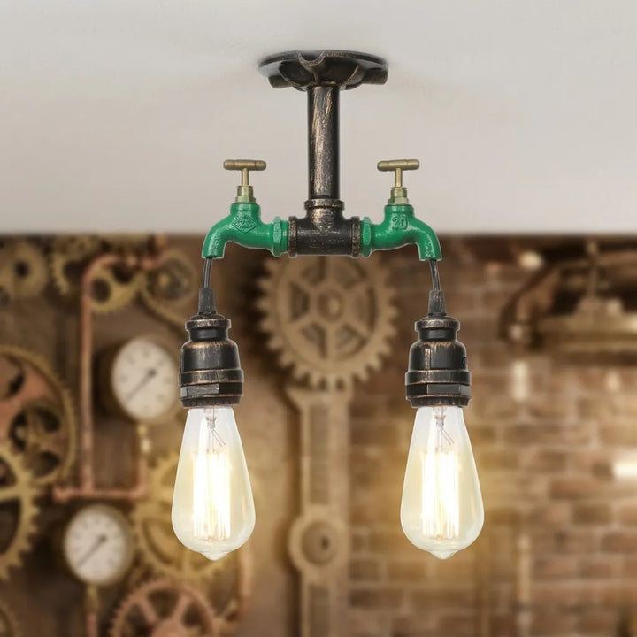 Retro Steampunk Double-Faucet Lamp