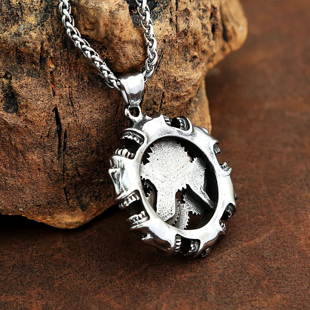 Retro Steampunk Gear Necklace quality