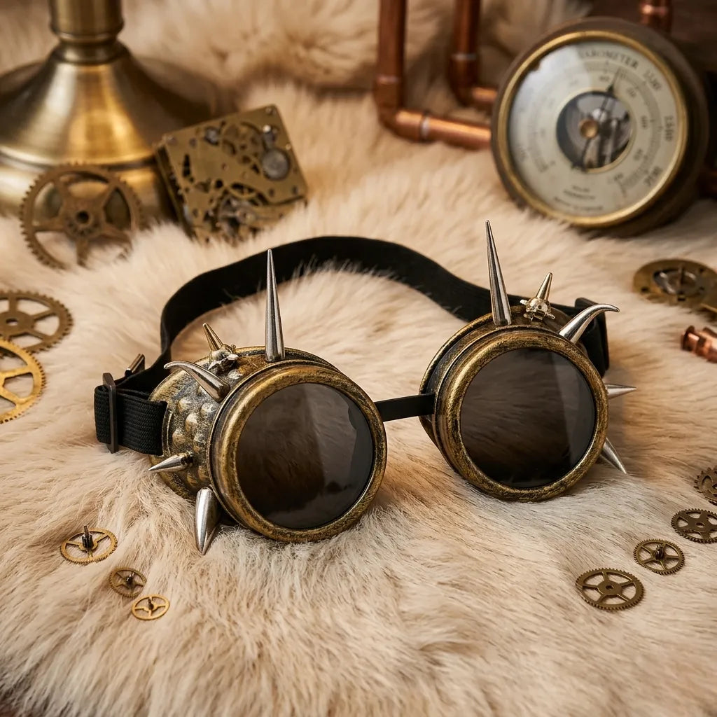 Retro Steampunk Goggles with Spikes