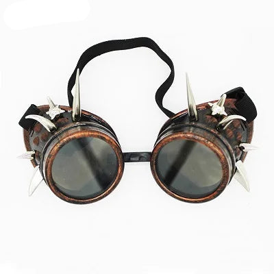 Retro Steampunk Goggles with Spikes Brown
