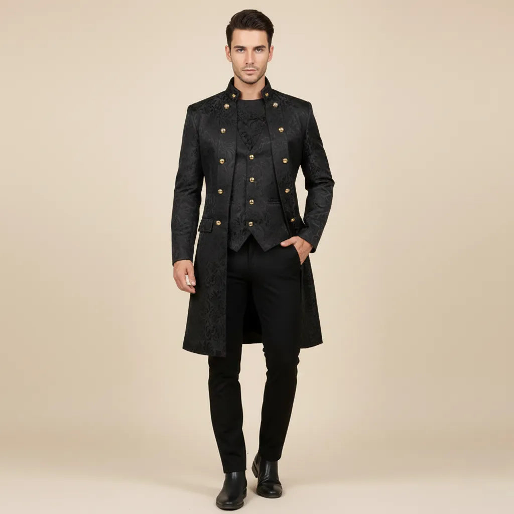 Retro Steampunk Jacquard Coat