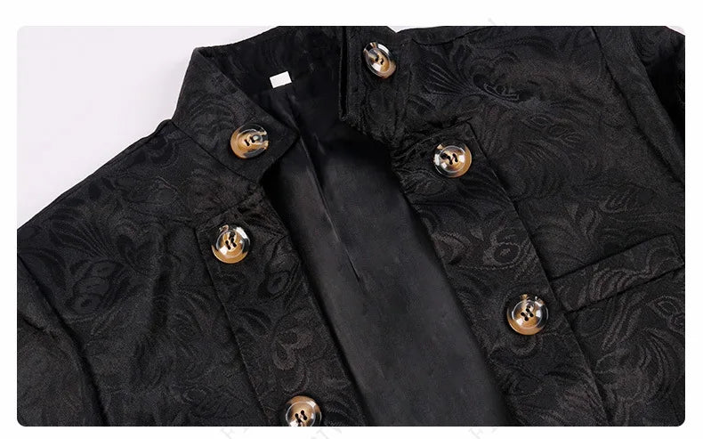 Retro Steampunk Jacquard Coat Button