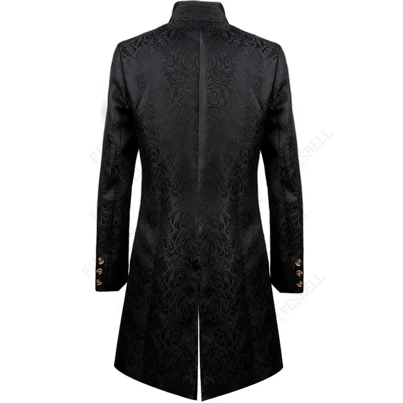 Retro Steampunk Jacquard Coat Stylish