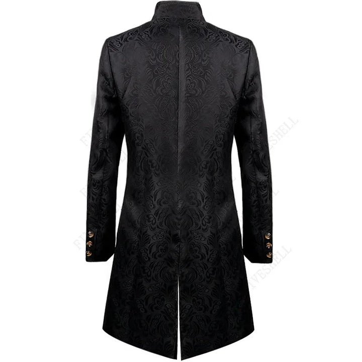 Retro Steampunk Jacquard Coat Stylish