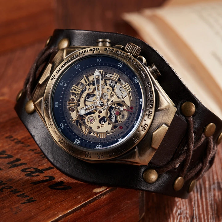  Retro Steampunk Lace-up Wristwatch chic