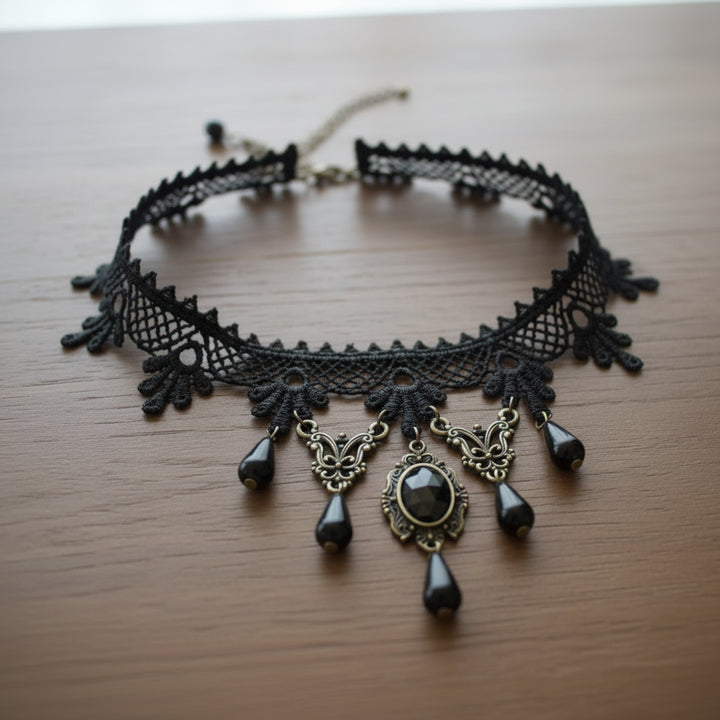 Retro Steampunk Lace Necklace