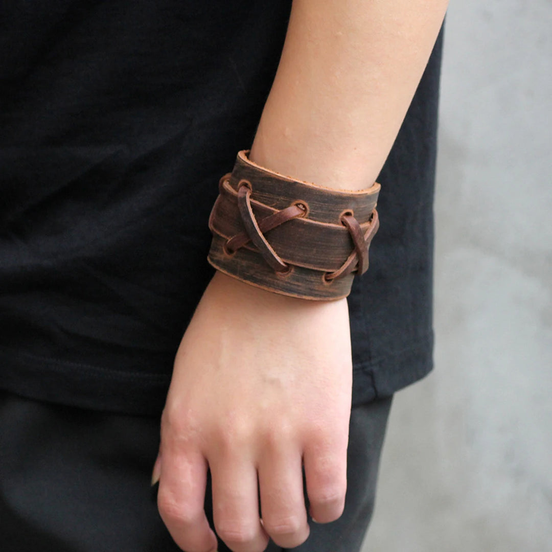 Retro Steampunk Leather Bracelet vintage