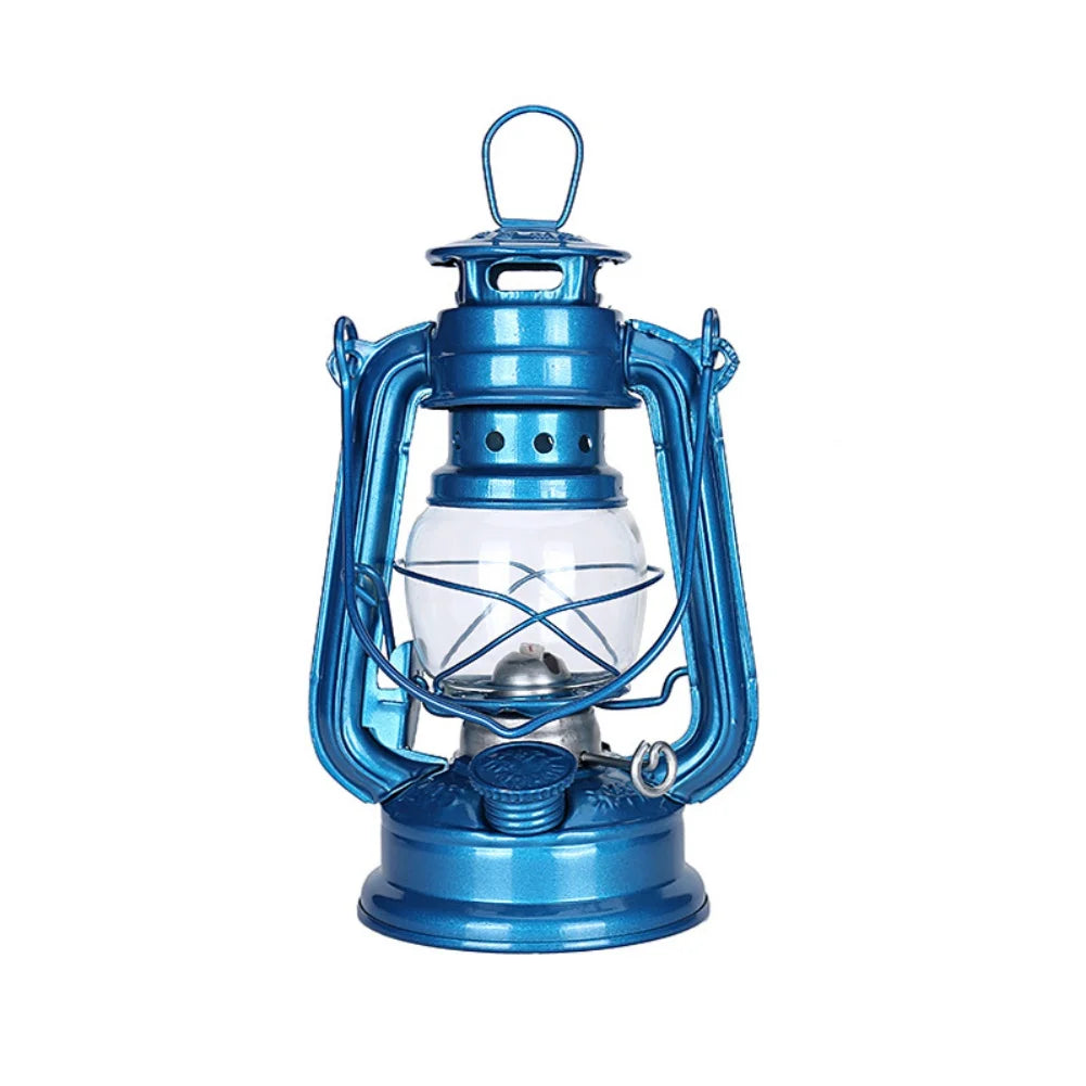 Retro Steampunk Oil Lantern Blue 19 cm