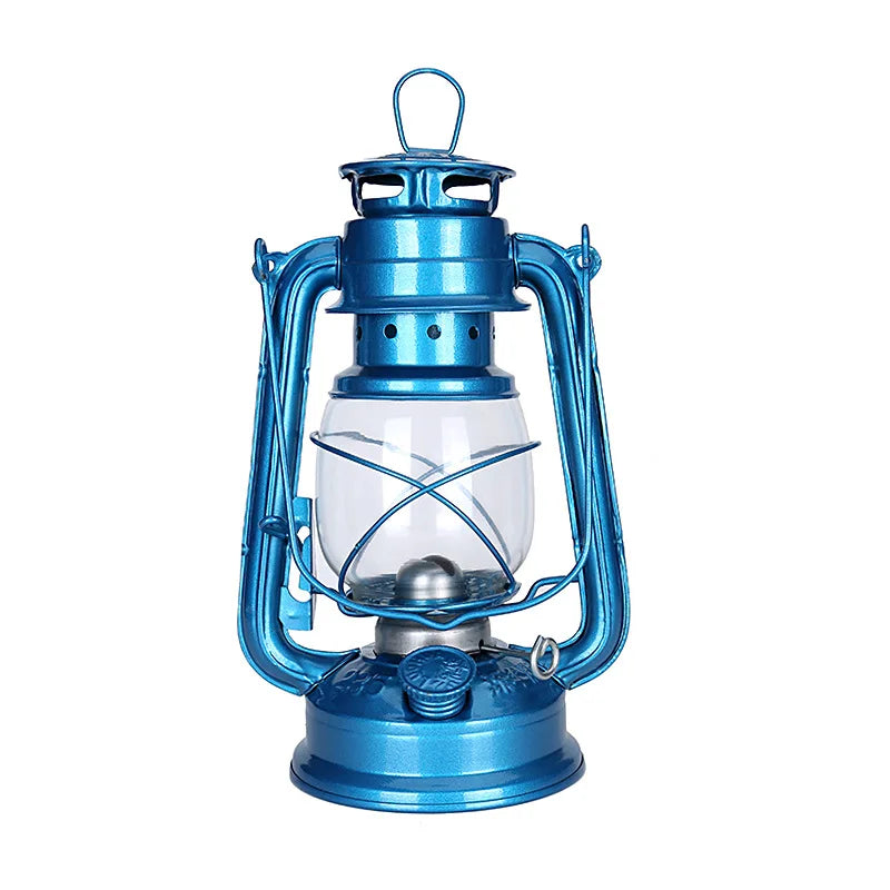 Retro Steampunk Oil Lantern Blue 25 cm