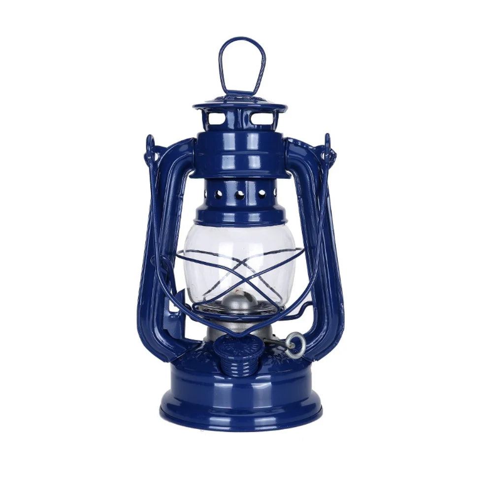 Retro Steampunk Oil Lantern Dark Blue 19 cm