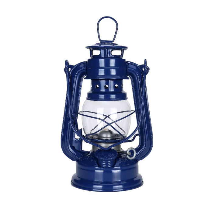 Retro Steampunk Oil Lantern Dark Blue 19 cm