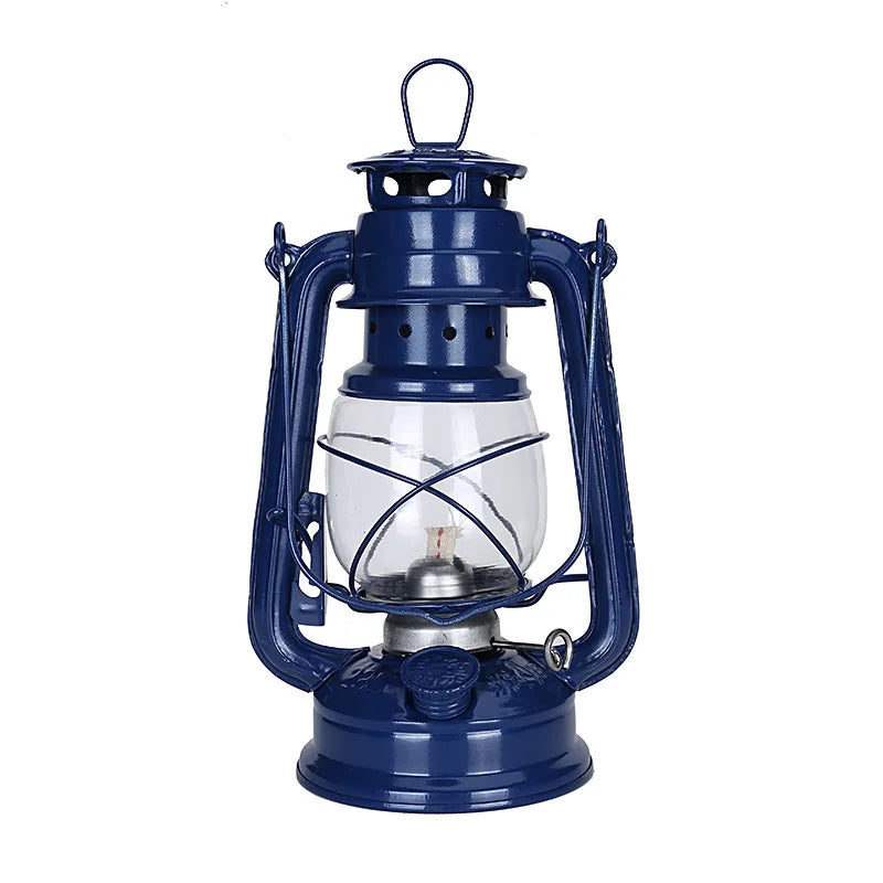 Retro Steampunk Oil Lantern Dark Blue 25 cm