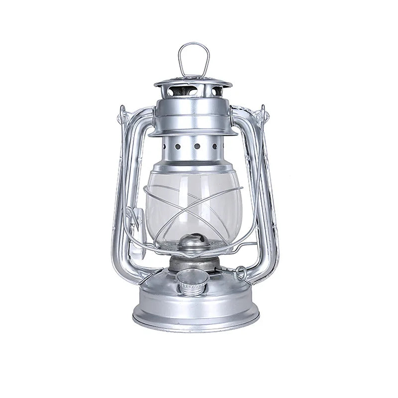 Retro Steampunk Oil Lantern Silver 19 cm