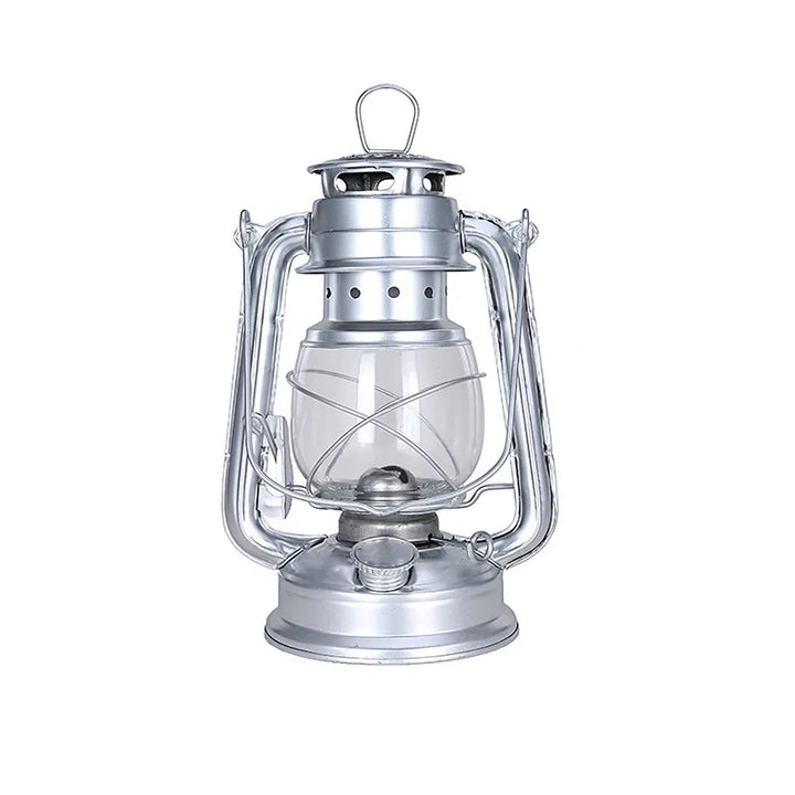 Retro Steampunk Oil Lantern Silver 19 cm
