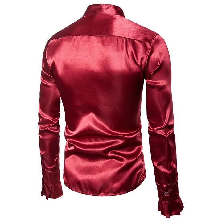 Retro Steampunk Satin Shirt – dark elegance
