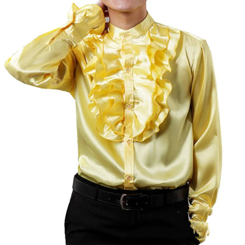 Retro Steampunk Satin Shirt – luxurious feel