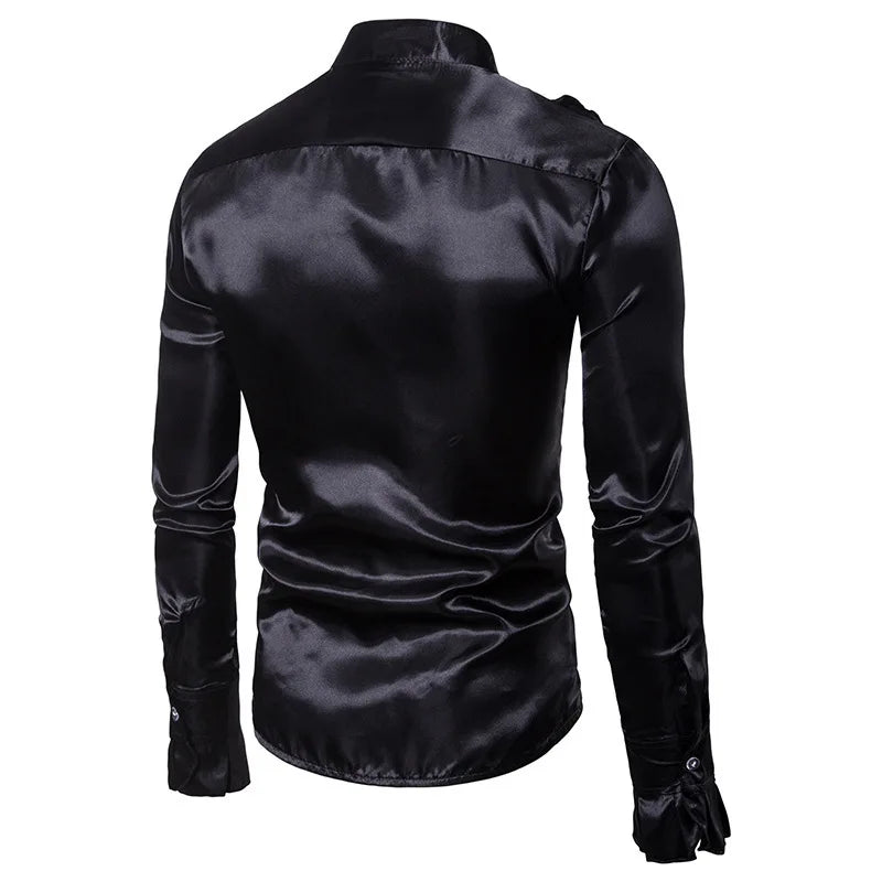 Retro Steampunk Satin Shirt – premium material