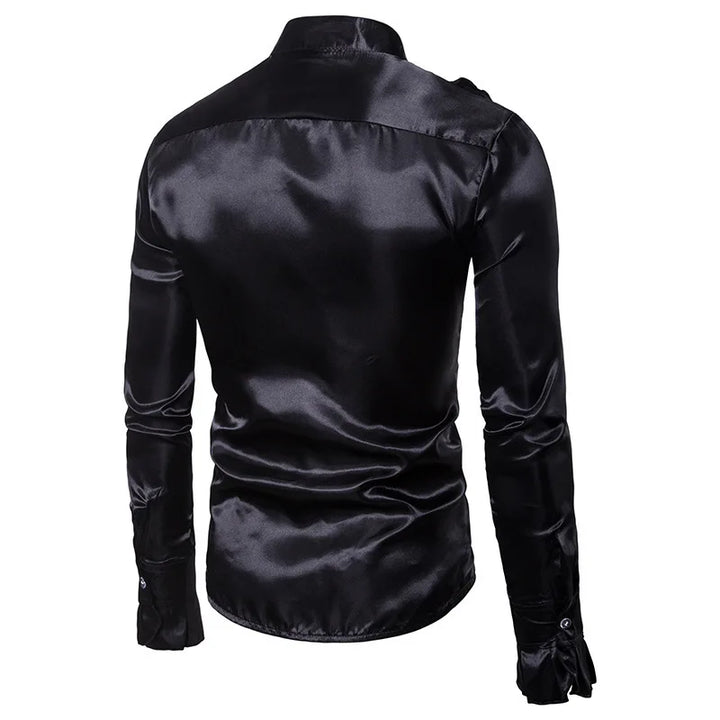 Retro Steampunk Satin Shirt – premium material