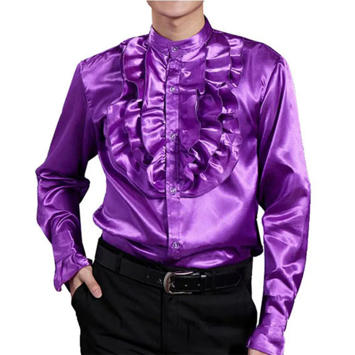 Retro Steampunk Satin Shirt – refined design