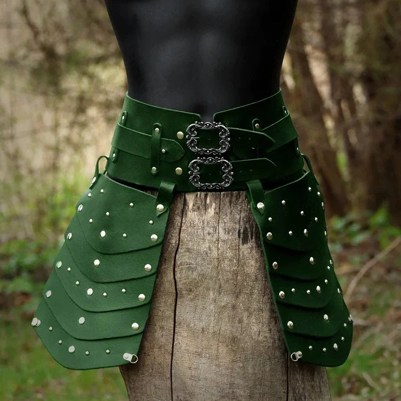 Retro Steampunk Skirt Belt Green