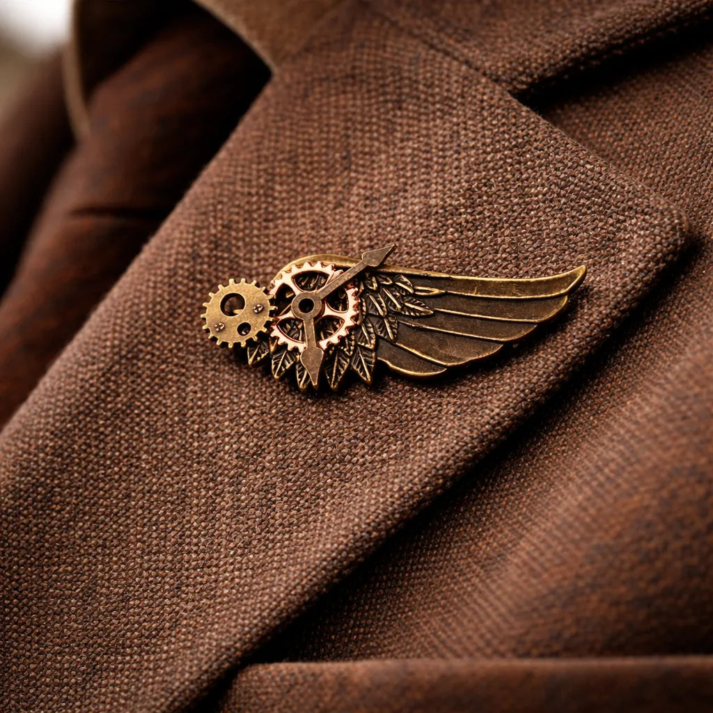 Retro Steampunk Wing Brooch Accessories