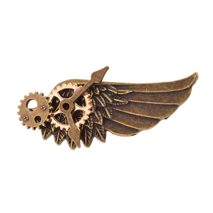 Retro Steampunk Wing Brooch Plague