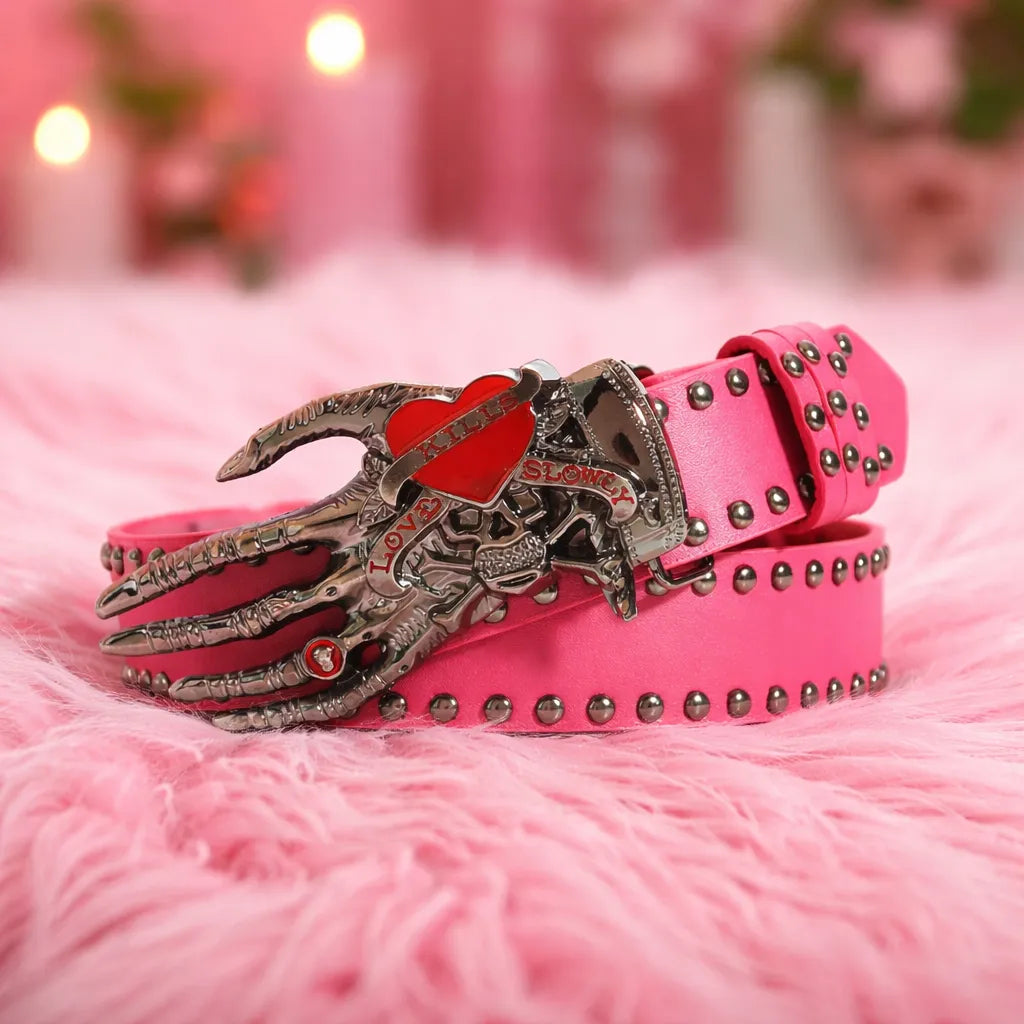 Riveted Steampunk Skeleton Hand Belt