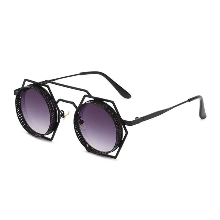 Round Hexagonal Steampunk Sunglasses – bold geometry