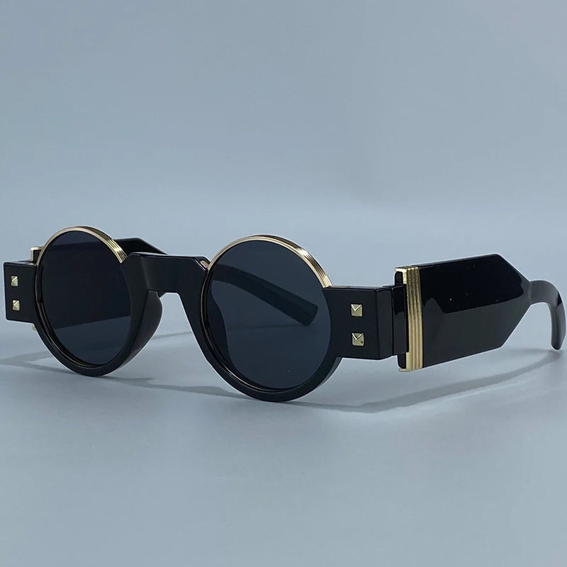 Round Retro Steampunk Driving Sunglasses