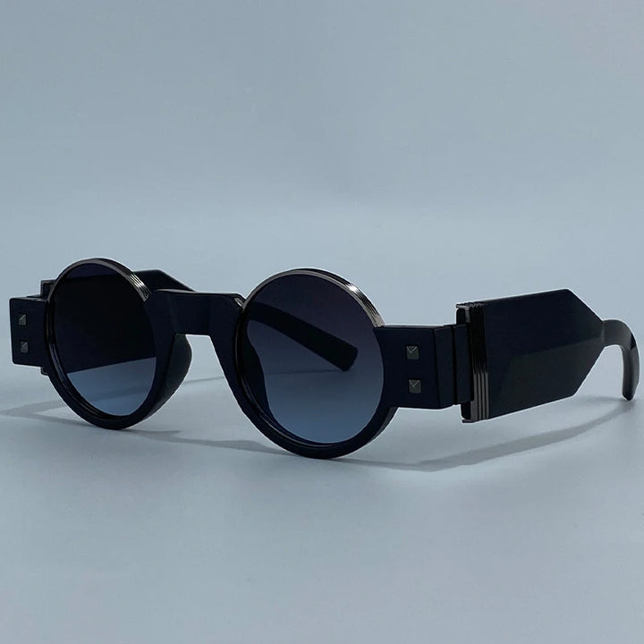 Round Retro Steampunk Driving Sunglasses bold
