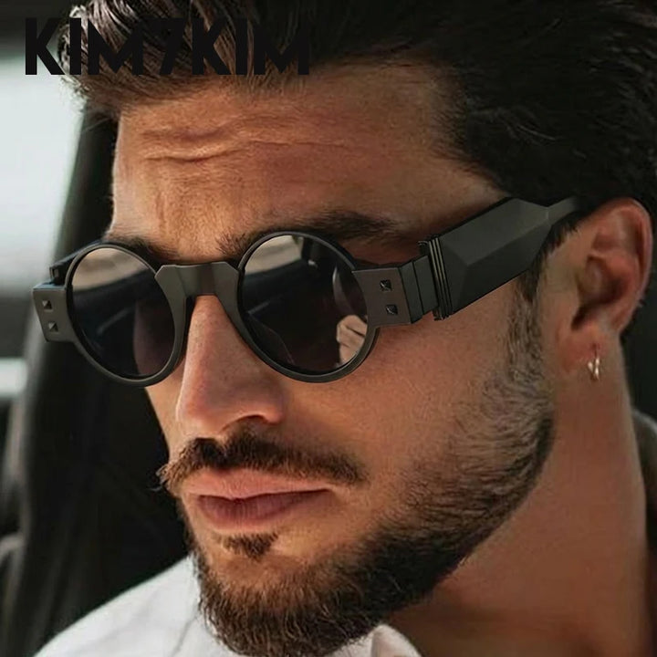Round Retro Steampunk Driving Sunglasses classic