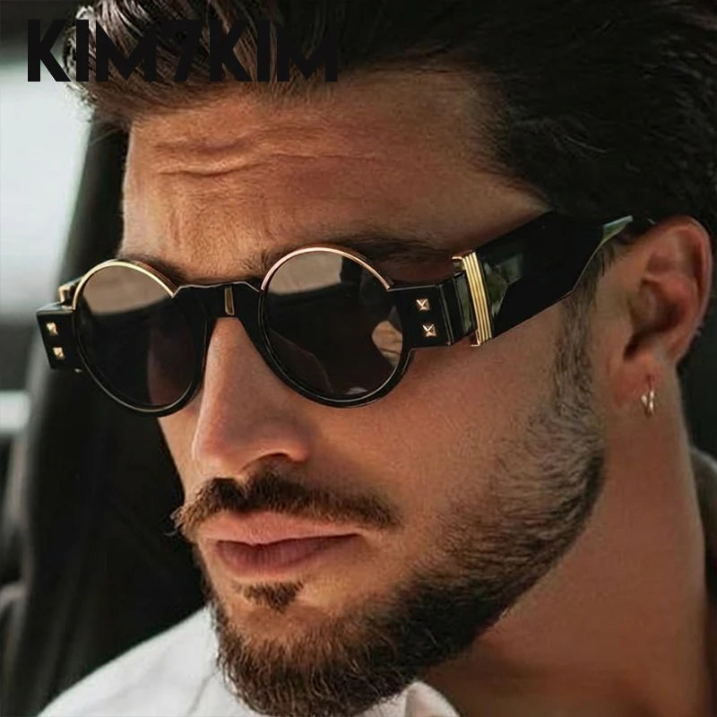 Round Retro Steampunk Driving Sunglasses functional