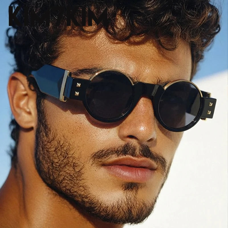 Round Retro Steampunk Driving Sunglasses premium