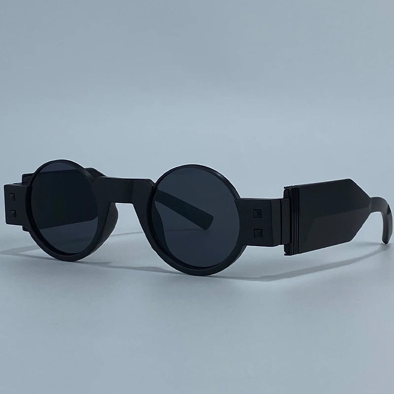 Round Retro Steampunk Driving Sunglasses sleek