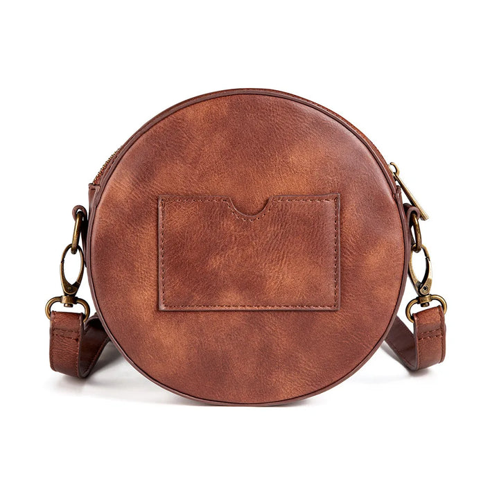Round Steampunk Crossbody Bag With A Watch elegant