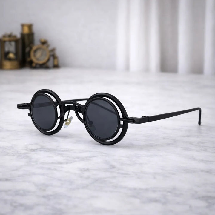 Round Steampunk Glasses with Removable Clip-on Lenses