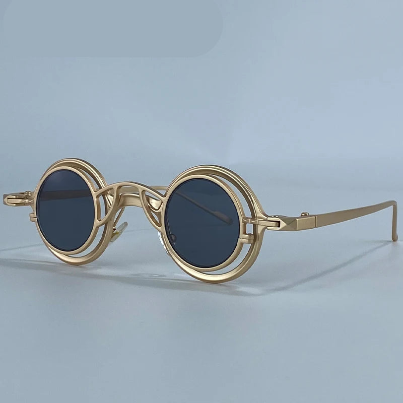 Round Steampunk Glasses with Removable Clip-on Lenses – bold aesthetic