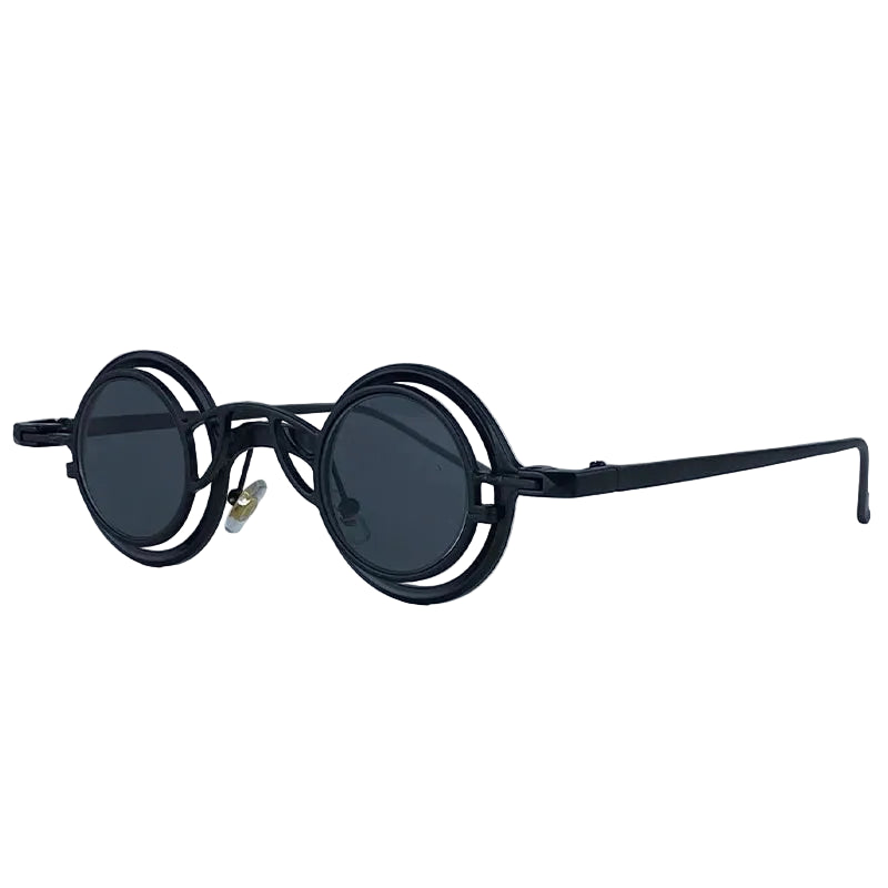 Round Steampunk Glasses with Removable Clip-on Lenses – elegant design