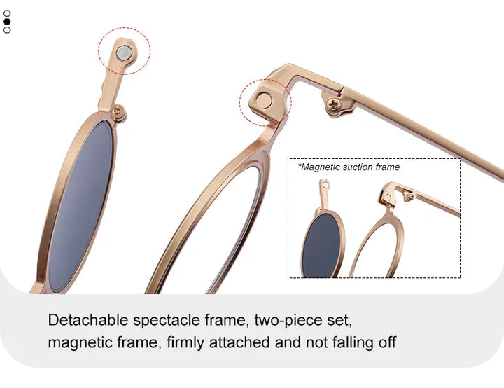 Round Steampunk Glasses with Removable Clip-on Lenses – industrial look