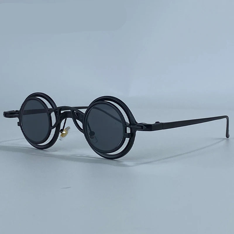 Round Steampunk Glasses with Removable Clip-on Lenses – industrial retro